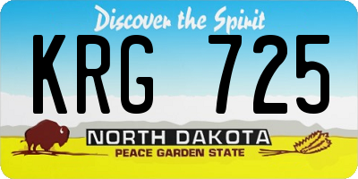 ND license plate KRG725