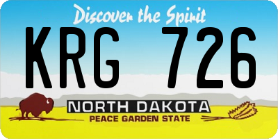 ND license plate KRG726