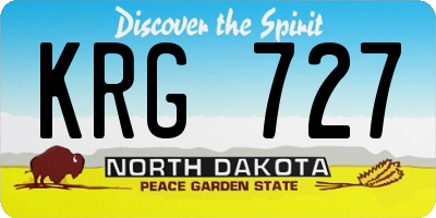 ND license plate KRG727