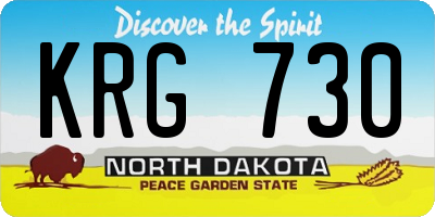 ND license plate KRG730