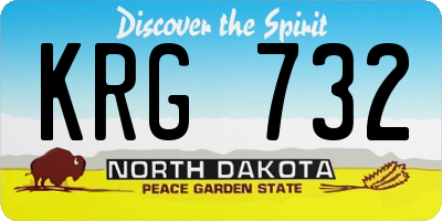 ND license plate KRG732
