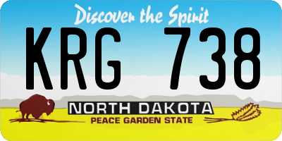 ND license plate KRG738
