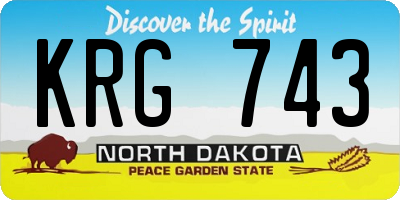 ND license plate KRG743