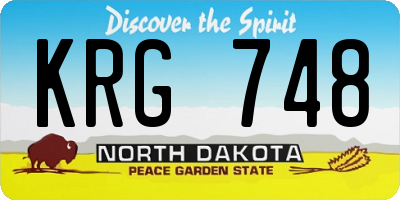 ND license plate KRG748