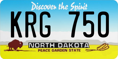 ND license plate KRG750
