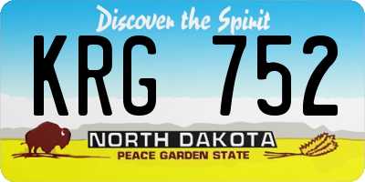 ND license plate KRG752