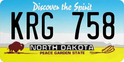 ND license plate KRG758