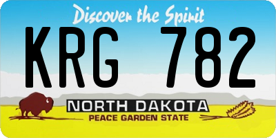 ND license plate KRG782
