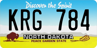 ND license plate KRG784