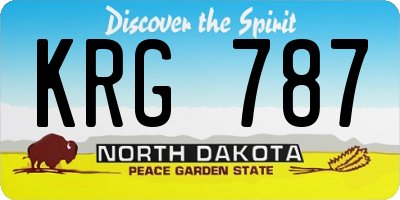ND license plate KRG787