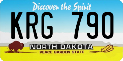 ND license plate KRG790