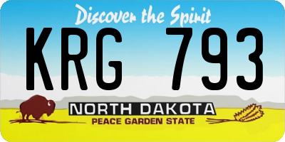 ND license plate KRG793