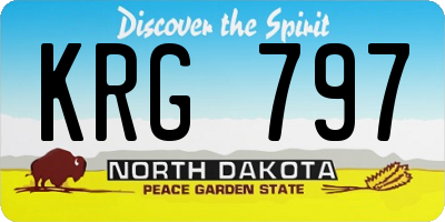 ND license plate KRG797