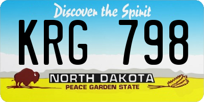 ND license plate KRG798