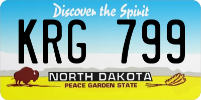 ND license plate KRG799