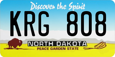 ND license plate KRG808