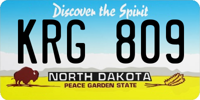 ND license plate KRG809