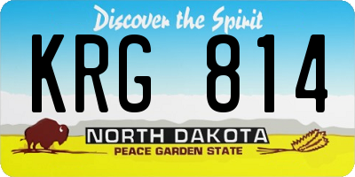ND license plate KRG814