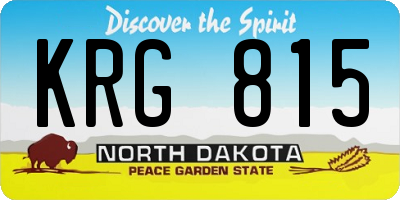 ND license plate KRG815