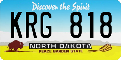 ND license plate KRG818