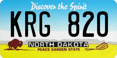 ND license plate KRG820