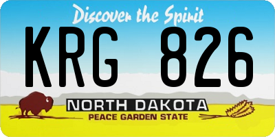 ND license plate KRG826