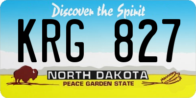 ND license plate KRG827