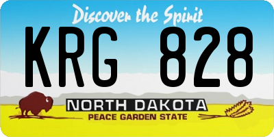 ND license plate KRG828