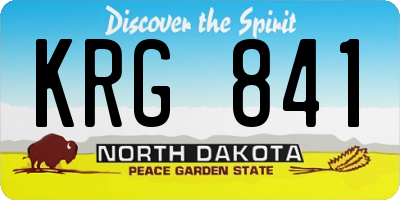 ND license plate KRG841