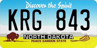 ND license plate KRG843