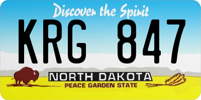 ND license plate KRG847