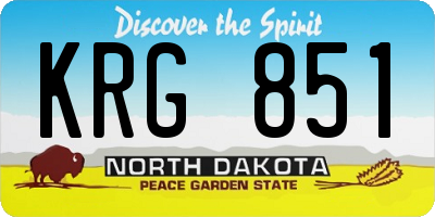 ND license plate KRG851