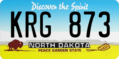 ND license plate KRG873