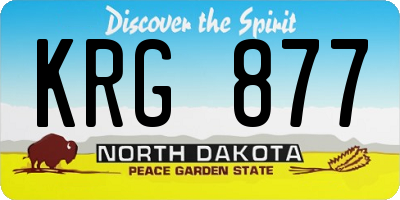 ND license plate KRG877