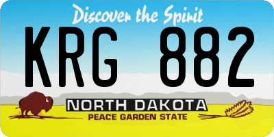 ND license plate KRG882