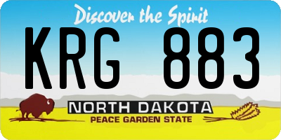 ND license plate KRG883