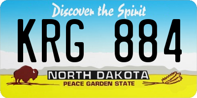 ND license plate KRG884