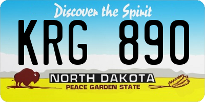 ND license plate KRG890