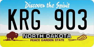 ND license plate KRG903