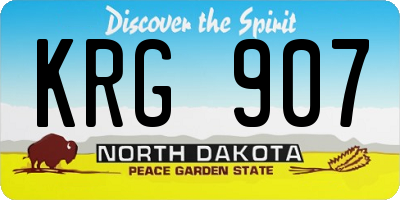 ND license plate KRG907