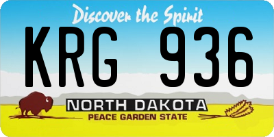 ND license plate KRG936