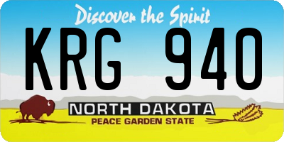 ND license plate KRG940