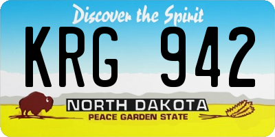 ND license plate KRG942