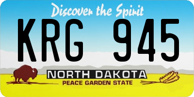 ND license plate KRG945