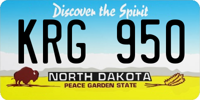 ND license plate KRG950