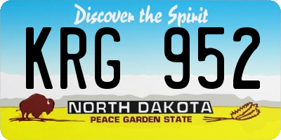 ND license plate KRG952