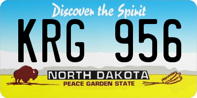 ND license plate KRG956