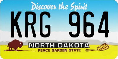 ND license plate KRG964