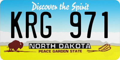 ND license plate KRG971