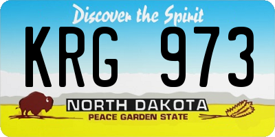 ND license plate KRG973